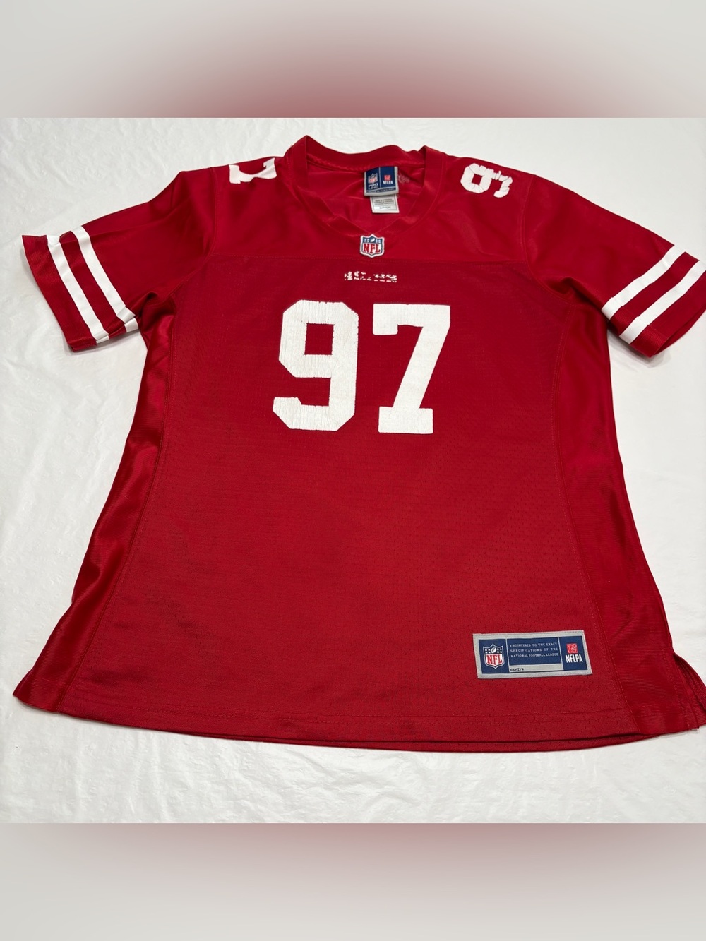 NFL Pro Line San Francisco 49ers Nick Bosa #97 Red Faded Jersey Women’s Small